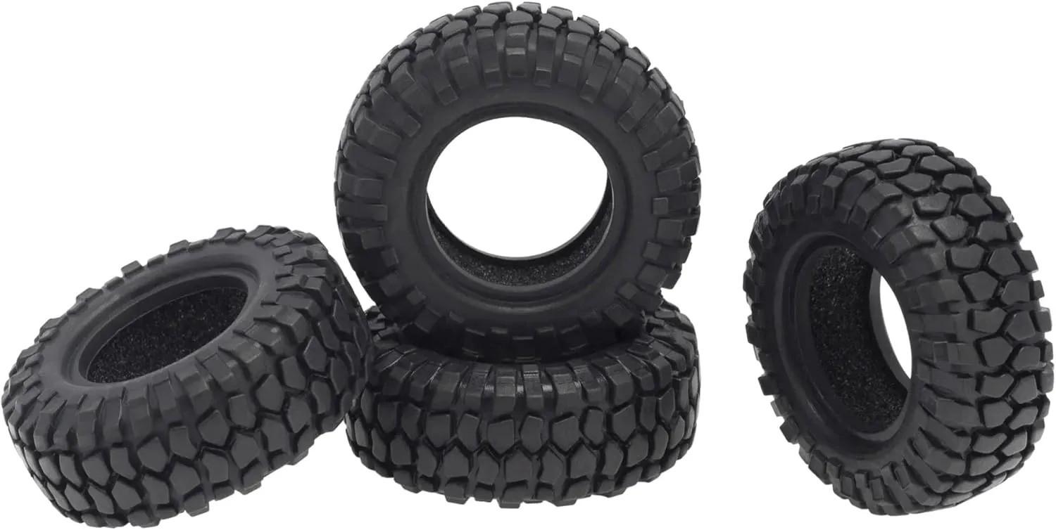 4PCS 48mm 1.0 Soft Rubber Wheel Tires Tyre for 1/24 RC Crawler Car Axial SCX24 90081 AXI00002 Upgrade Parts(A-48mm)