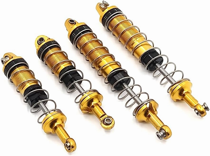 4Pcs Front Rear Shock Absorber Set Remote Control Car 1:12 Truck Upgrade Parts Supplies Replacement for WLtoys 12428 12423 12429, Gold