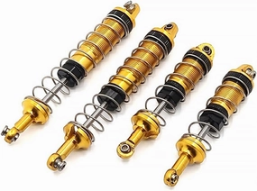 4Pcs Front Rear Shock Absorber Set Remote Control Car 1:12 Truck Upgrade Parts Supplies Replacement for WLtoys 12428 12423 12429, Gold