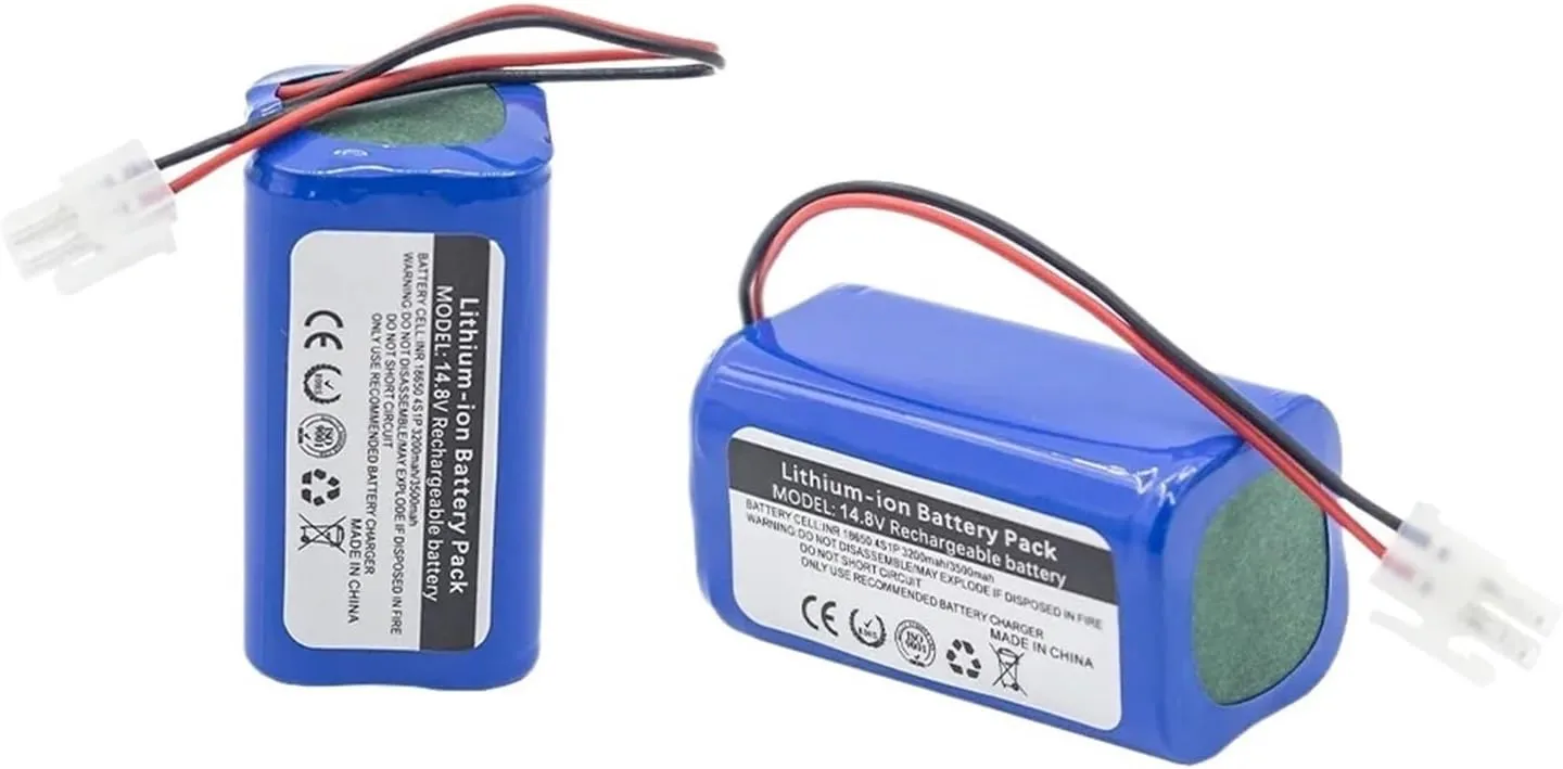 4S1P 14.8V 2600mah/3500mAh Lithium Battery Pack，Compatible for ILife， A4s, A7, V7s Plus, V55 Pro, W400, A9s,PX-B020 Robot Vacuum Cleaner Vacuum Cleaner Accessories(3200mah)
