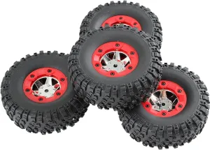 4X RC Crawler Tires RC Wheels and Tires Set Soft Tire Wheels Tyres Set for 12423 RC 1: 12 Scale