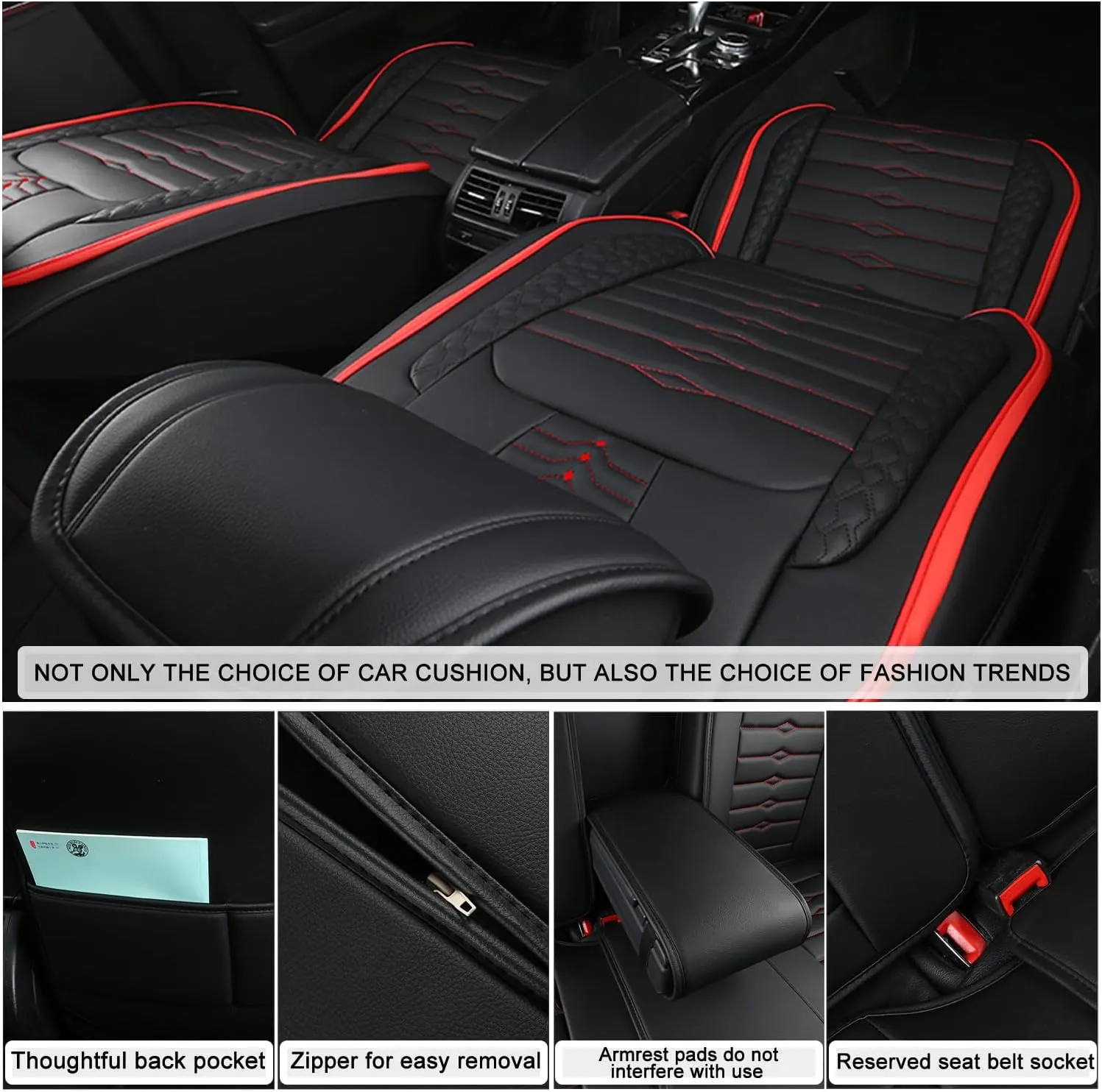 5 Seat Covers for Genesis GV80 2021-2025 Napa Leather Seat Covers Water and Dust Resistant Soft Car Seat Protectors Comfortable Car Seat Covers with Airbags (Black Blue Bars, Standard)