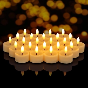 50 Pack Battery Operated Tea Lights Candles, Realistic Flickering Flameless LED Tea Lights, 3D Wick Electric Fake Tealights Candles for Wedding, Festival, Party, Home Decor