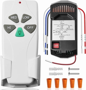 53T Kit Universal Ceiling Fan Remote Control, Replacement for Harbor Breeze Hampton Bay Hunter Litex, 3-Speed Light Dimmer FAN28R Receiver, Replace KUJCE9103 CHQ7030T UC7030T FAN-53T 2AAZPFAN53T Kit
