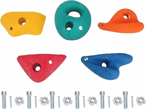 5Pcs Rock Climbing Holds, Colorful Rock Wall Climbing Kit DIY Wall Grip Kits with Mounting Hardware, for Outdoor Indoor Playground, Middle Size