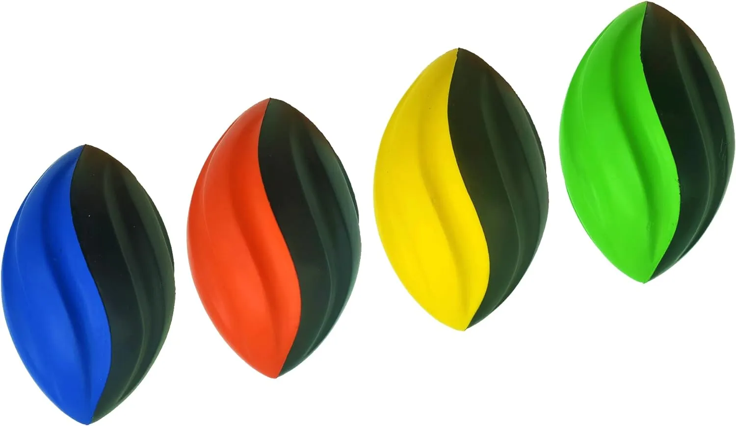 7" Spiral Mini Footballs 4 Pack - Soft, Small Footballs for Kids (Red, Yellow, Blue and Green)
