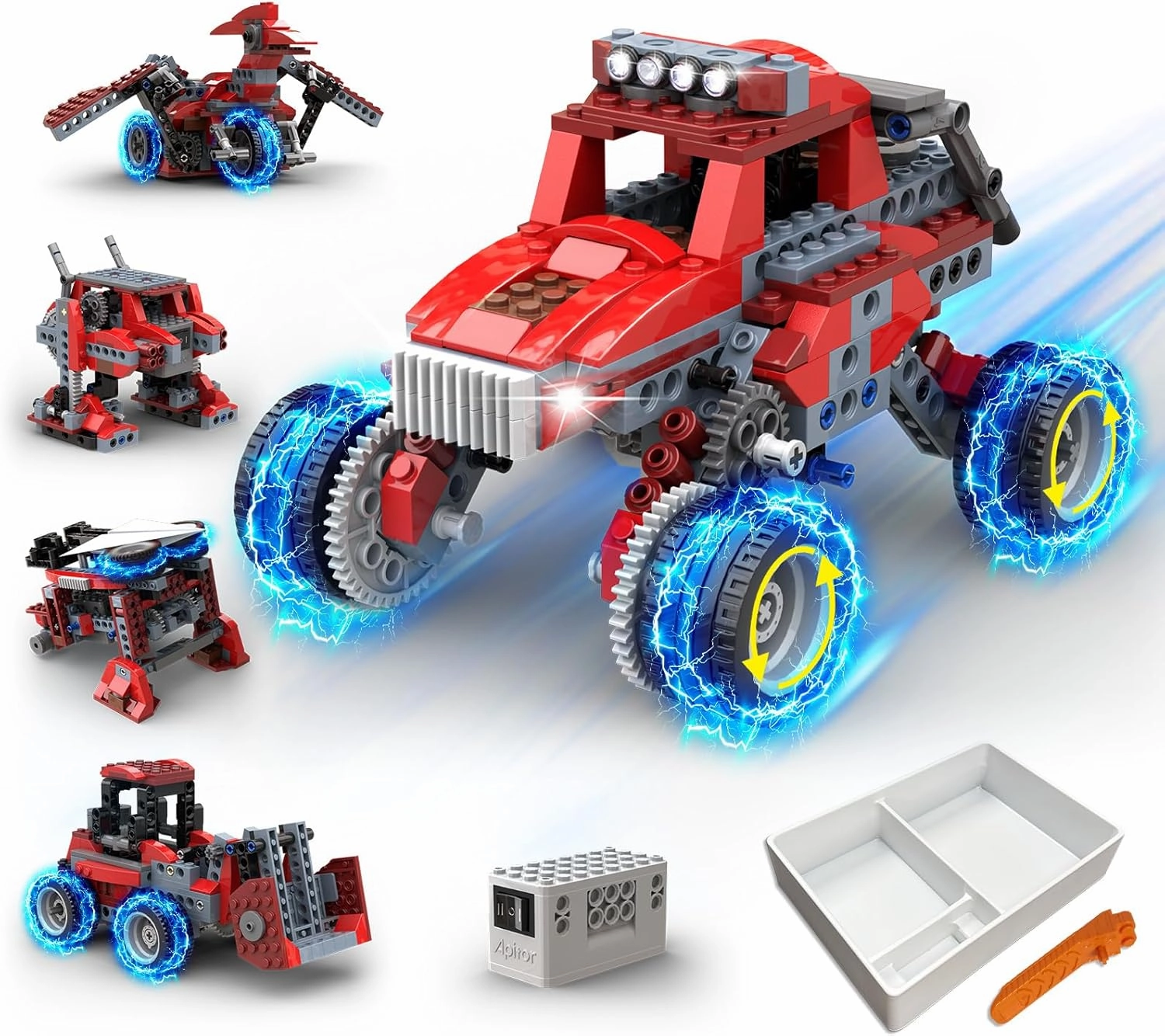 8 in 1 STEM Kits for Kids Age 6-8, DIY Electronic Monster Truck Building Kit, STEM Toys for Boys Craft Projects 8-10, Build Robot DIY Activity for Ages 6 7 8 9 10 11 12   Years