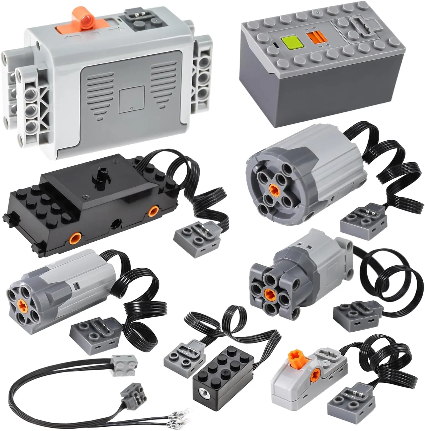 9Pcs Power-Function Kits S/M/L/XL Train-Motor-Set Compatible with Major Brand Technic-Parts AA/AAA Battery-Box Switch Light