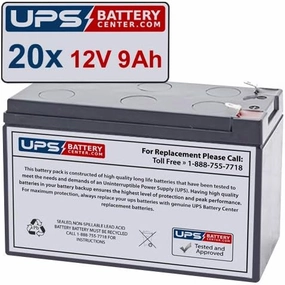 (20) 12V 9Ah F2 - Compatible Replacement Battery Set for Liebert Nfinity 4kVA by UPSBatteryCenter