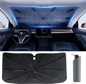 [Upgrade] DMJN Umbrella Windshield Sun Shade, [Nano-Ice-Crystal Coatings] Umbrella Sunshade for Car - Protect Interior from UV & Keep Car Cooler (Medium)