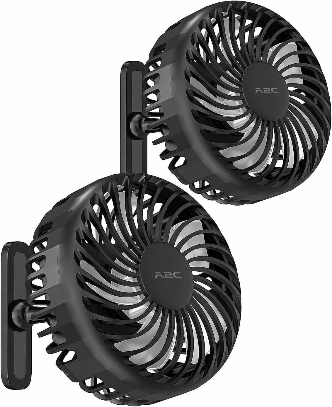 A2C Golf Cart Fan Rechargeable Magnetic Base Battery Operated Portable Fan 3 Speeds 4000 RPM Strong Airflow Compatible with Yamaha, EZGO, Club Car - 360° Rotatable Golf Cart Accessories