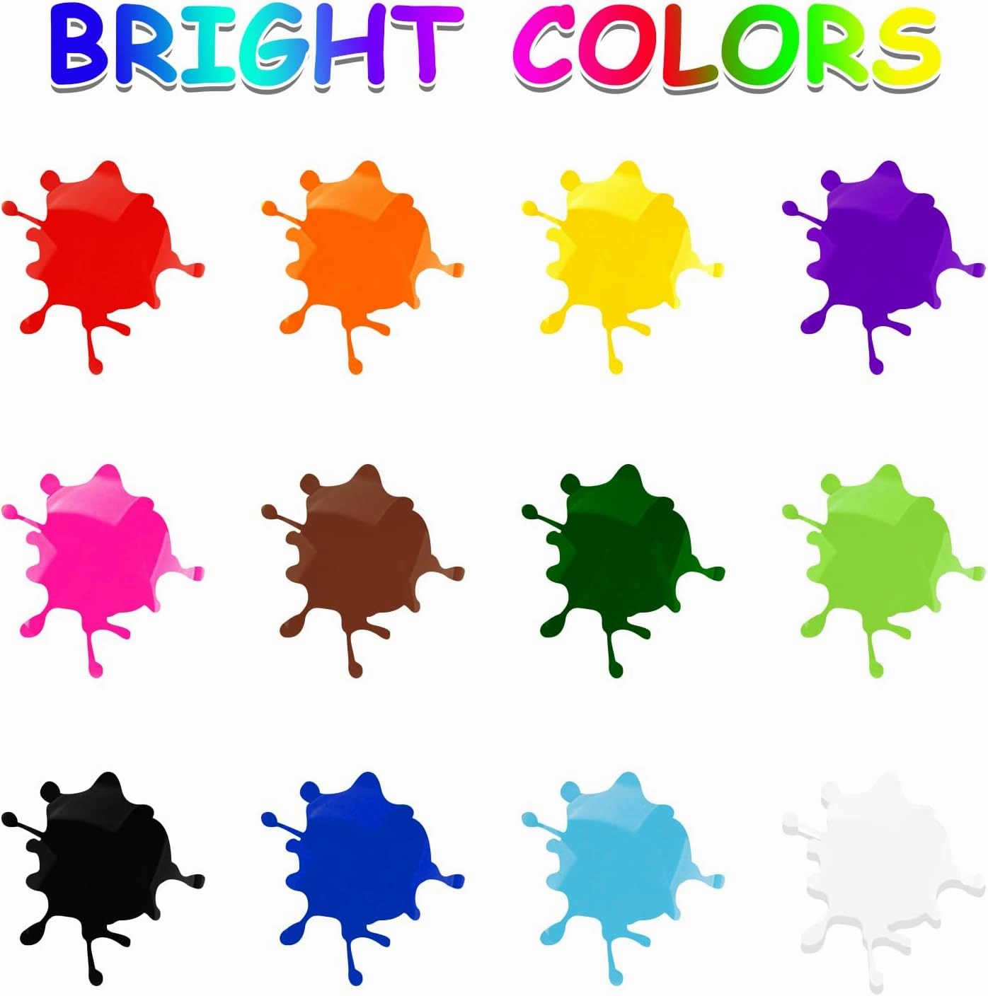 ABEIER Washable Finger Paint for Toddlers, Safe Non-Toxic, 12 x 2oz Vibrant Colors, Baby Safe Paint for Hand and Feet, Mess Free Art Supplies for Kids, Preschool Learning Gifts, Ages 1-3 4 5 6 