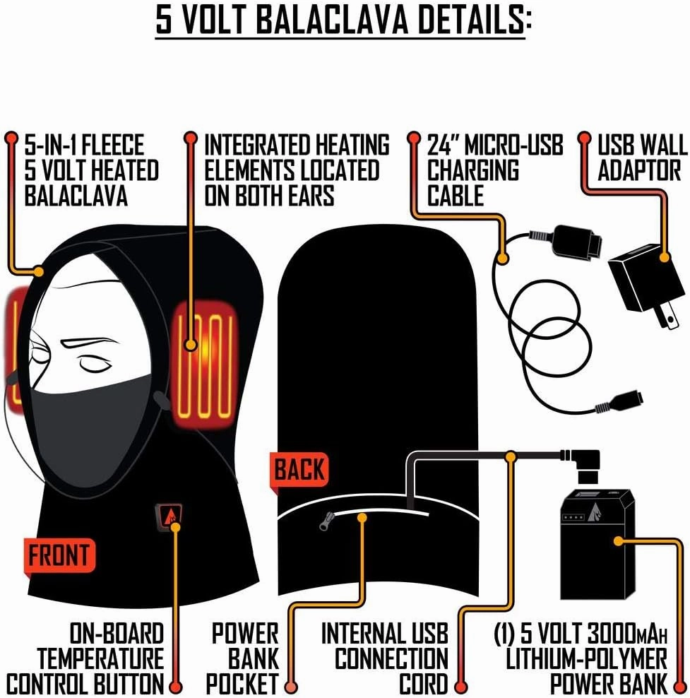 ActionHeat 5V Battery Heated Fleece Balaclava