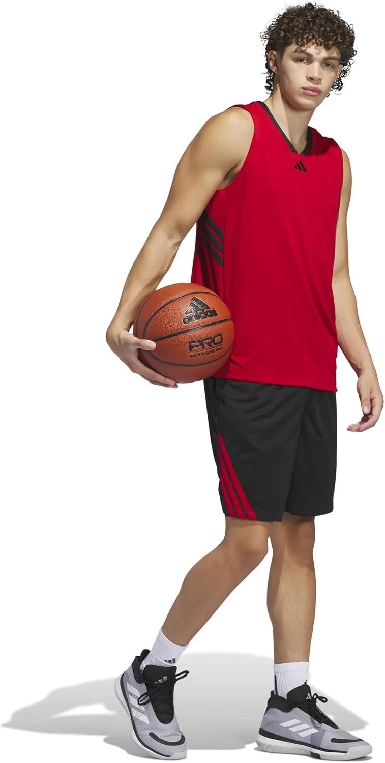 adidas Men's Basketball Legends 3-Stripes Tank Top
