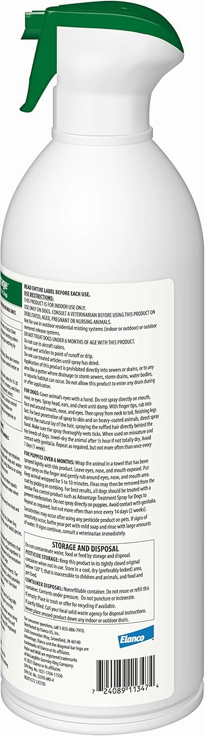 Advantage Dog Flea Treatment Spray | Kills Fleas & Ticks | Dog Flea Spray | 15 oz.