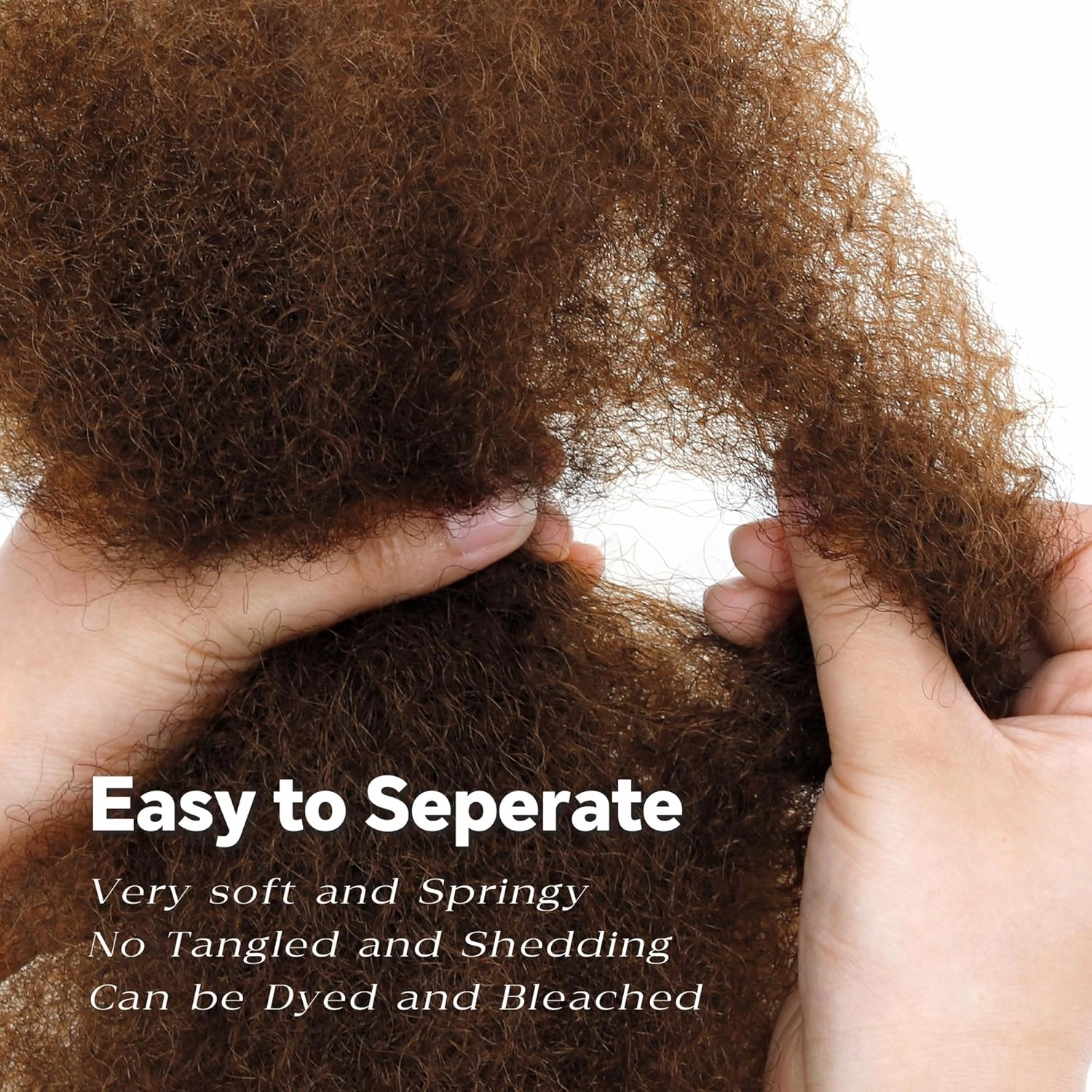 Afro Kinkys Bulk Human Hair, 18 Inch Soft 4C Afro Kinky-Curly Human Hair Bulk for Twist Dreadlocks Extensions Repair Locs #4 Dark Brown 50 Gram 1 Pack (4#, 18inch)