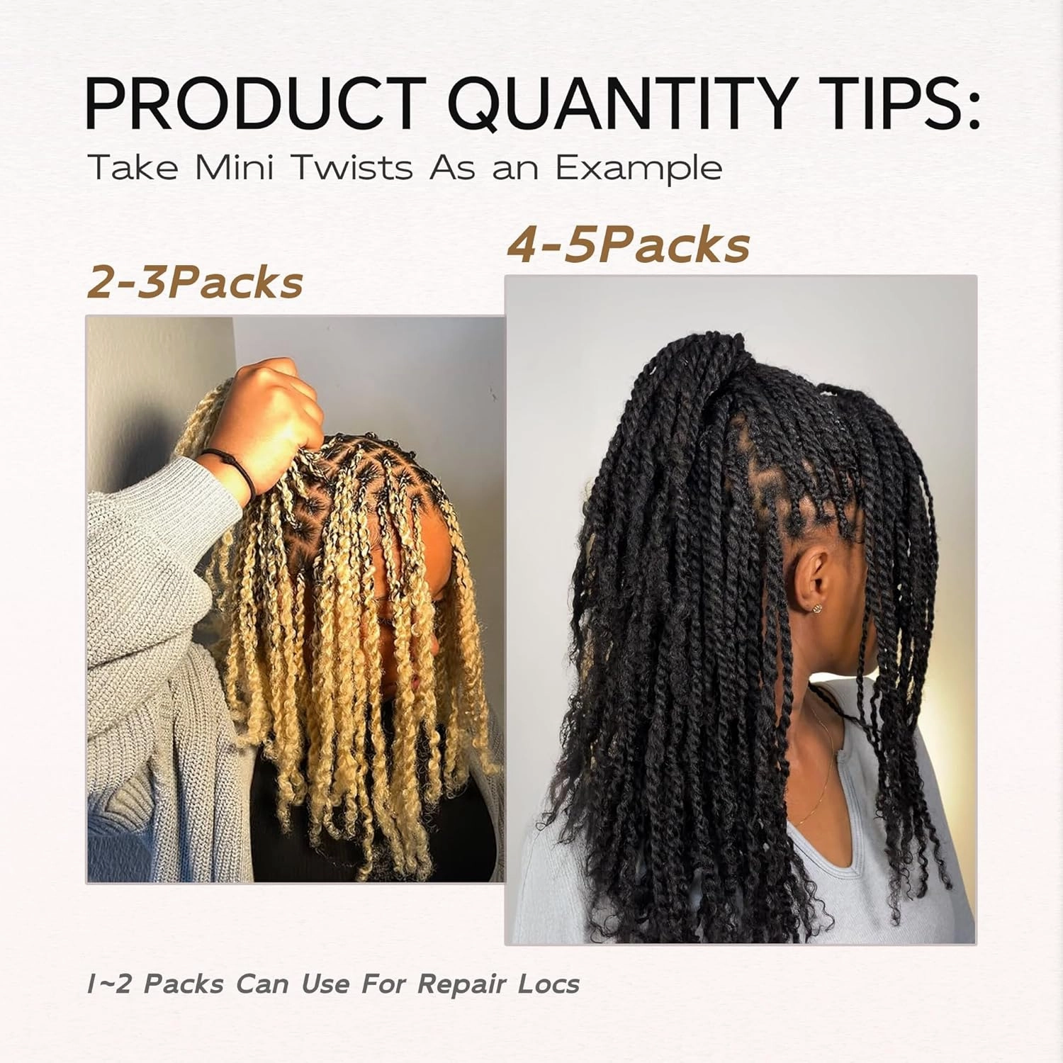 Afro Kinkys Bulk Human Hair, 18 Inch Soft 4C Afro Kinky-Curly Human Hair Bulk for Twist Dreadlocks Extensions Repair Locs #4 Dark Brown 50 Gram 1 Pack (4#, 18inch)