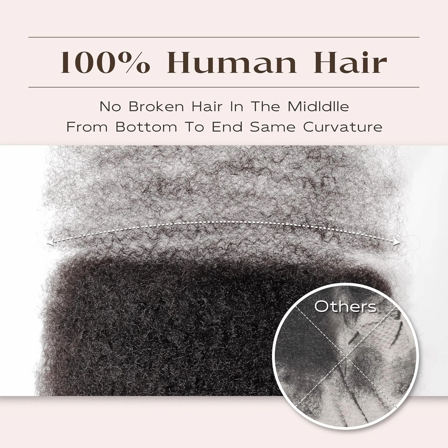 Afro Kinkys Bulk Human Hair, 18 Inch Soft 4C Afro Kinky-Curly Human Hair Bulk for Twist Dreadlocks Extensions Repair Locs #4 Dark Brown 50 Gram 1 Pack (4#, 18inch)
