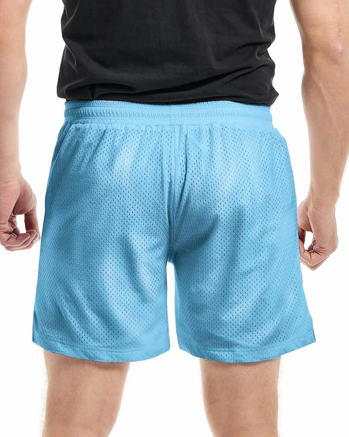 AIMPACT Mens Mesh Shorts Breathable Double Layer Fabric 6 Inch Basketball Sportswear Lounge Shorts