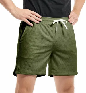 AIMPACT Mens Mesh Shorts Breathable Double Layer Fabric 6 Inch Basketball Sportswear Lounge Shorts