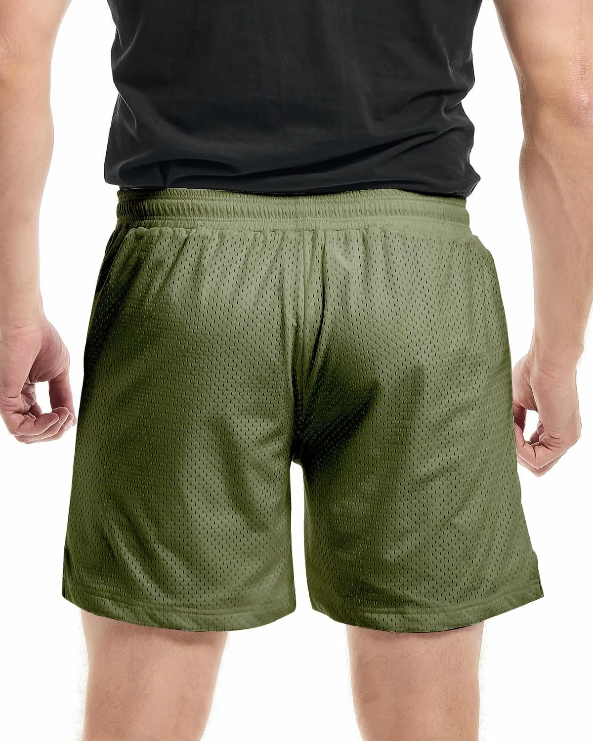 AIMPACT Mens Mesh Shorts Breathable Double Layer Fabric 6 Inch Basketball Sportswear Lounge Shorts