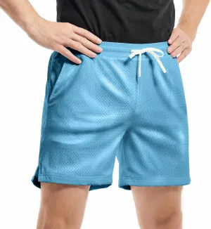 AIMPACT Mens Mesh Shorts Breathable Double Layer Fabric 6 Inch Basketball Sportswear Lounge Shorts