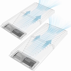 Air Vent Extender for Under Furniture, Floor Vent Deflector for Metal Floor Register 10" and 12" Wide, Vent Redirector with 1.5 mm Thicker Premium Material, Extends from 17"-33" 2 Pack