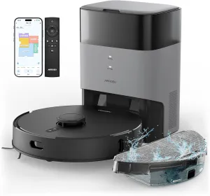 AIRROBO Robot Vacuum and Mop Combo, Self-Emptying, 60-Day Capacity, Home Mapping, Schedule, Wi-Fi/App/Alexa/Remote, 180mins Runtime, T20  Robotic Vacuum Cleaner for Pet, Hard Floors, Carpet