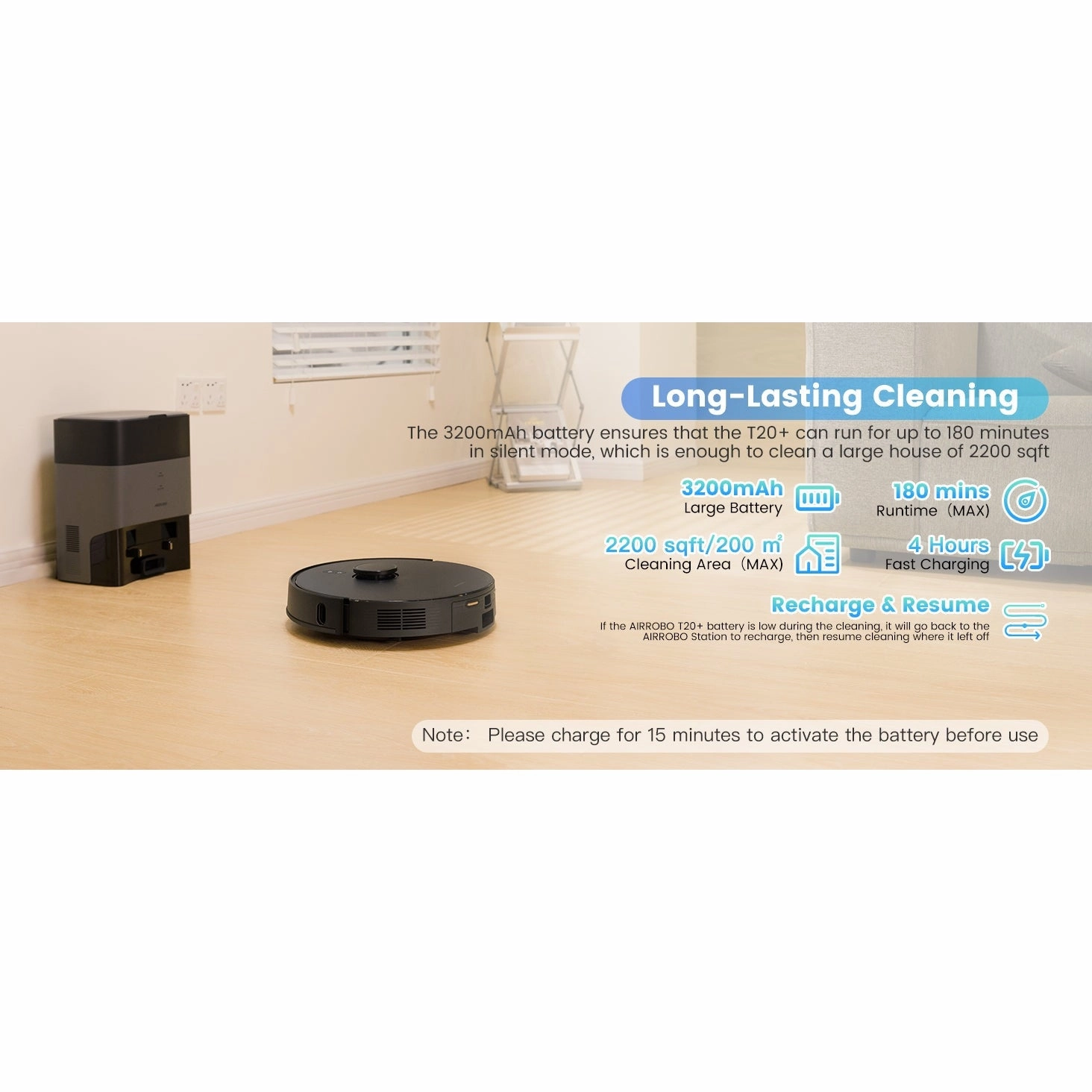 AIRROBO Robot Vacuum and Mop Combo, Self-Emptying, 60-Day Capacity, Home Mapping, Schedule, Wi-Fi/App/Alexa/Remote, 180mins Runtime, T20  Robotic Vacuum Cleaner for Pet, Hard Floors, Carpet