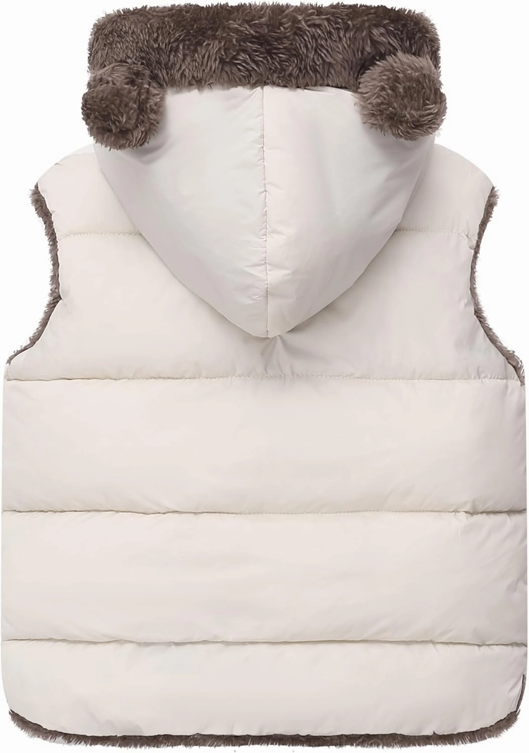 AIWUHE Toddler Boys Girls Hooded Puffer Vest Padded Warm Winter Jacket Sleeveless Bear ears Zipper Up Coat with pocket 1-7Y