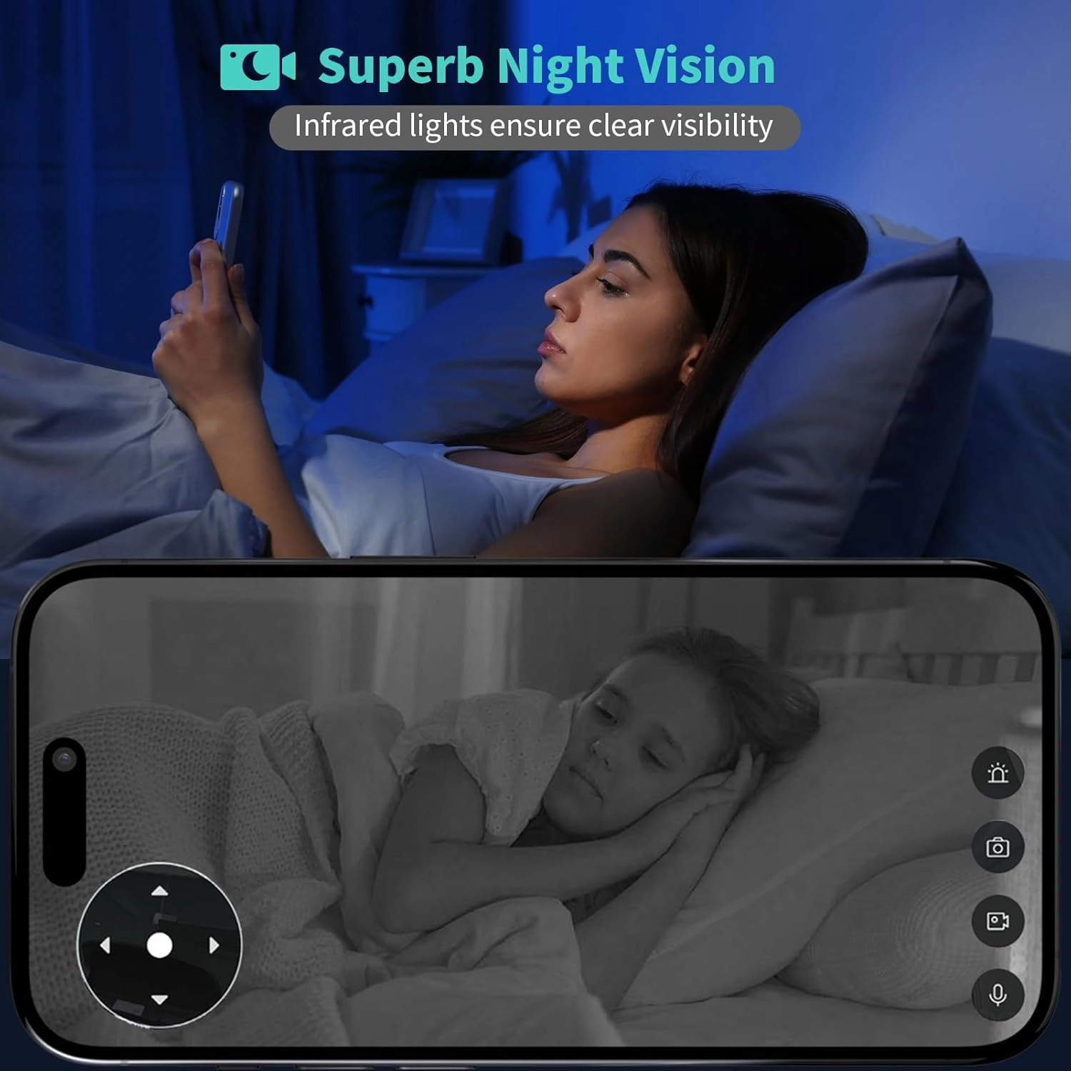 Alaga Indoor Security Camera 3K, Human Pet Motion for Home Security, 5G and 2.4G WiFi,Night Vision, Speaker,Compatible with Alexa and Google Assistant