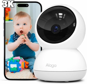 Alaga Indoor Security Camera 3K, Human Pet Motion for Home Security, 5G and 2.4G WiFi,Night Vision, Speaker,Compatible with Alexa and Google Assistant