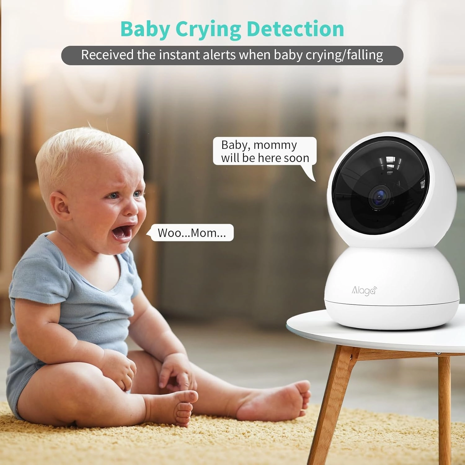 Alaga Indoor Security Camera 3K, Human Pet Motion for Home Security, 5G and 2.4G WiFi,Night Vision, Speaker,Compatible with Alexa and Google Assistant