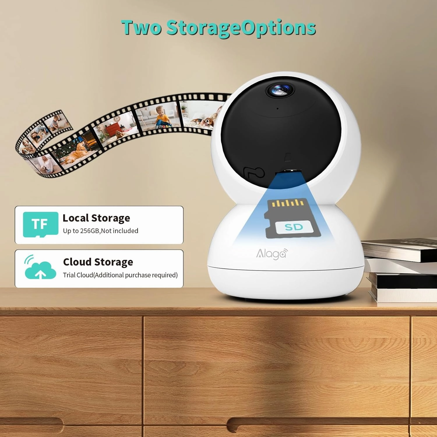 Alaga Indoor Security Camera 3K, Human Pet Motion for Home Security, 5G and 2.4G WiFi,Night Vision, Speaker,Compatible with Alexa and Google Assistant