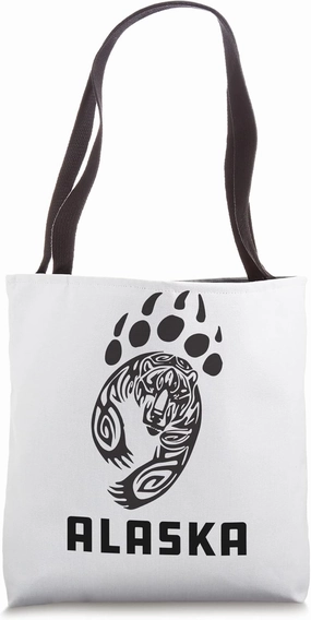 Alaska Black Bear Paw | Grizzly Claw Print Tote Bag
