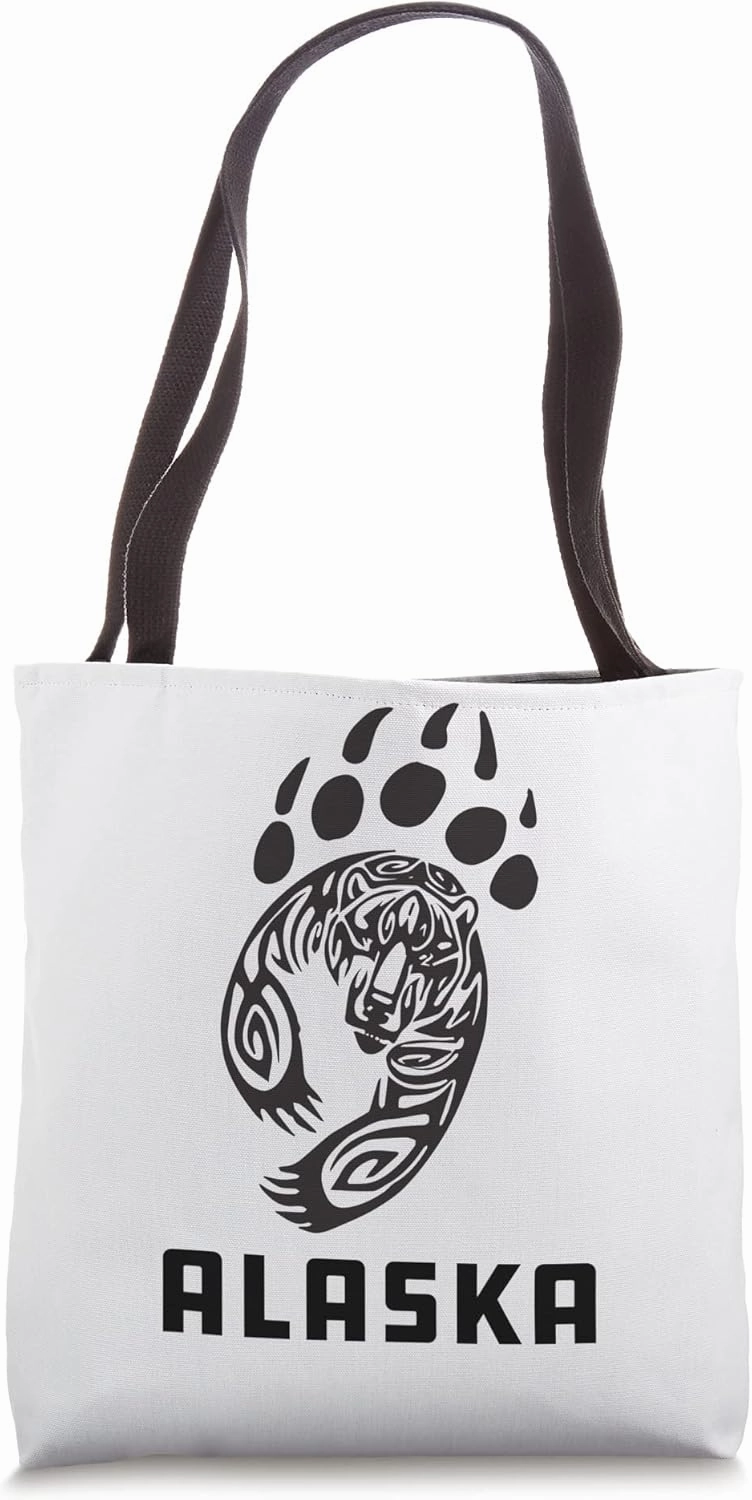 Alaska Black Bear Paw | Grizzly Claw Print Tote Bag