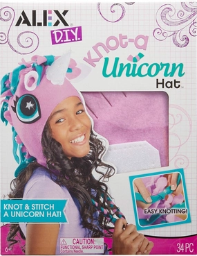 Alex DIY Knot-A Unicorn Hat Craft Kit Kids Art and Craft Activity