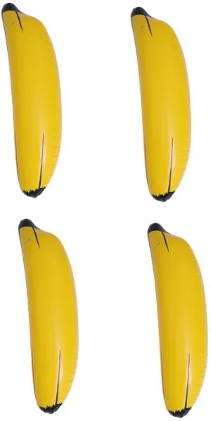 Alipis 4pcs Inflatable Banana Summer Pool Banana Toy Beach Pool Toys Fruit Decor Inflatable Jumbo Toy Inflatable Pool Game Inflatable Toys Pvc Aldult Baby Fake Banana