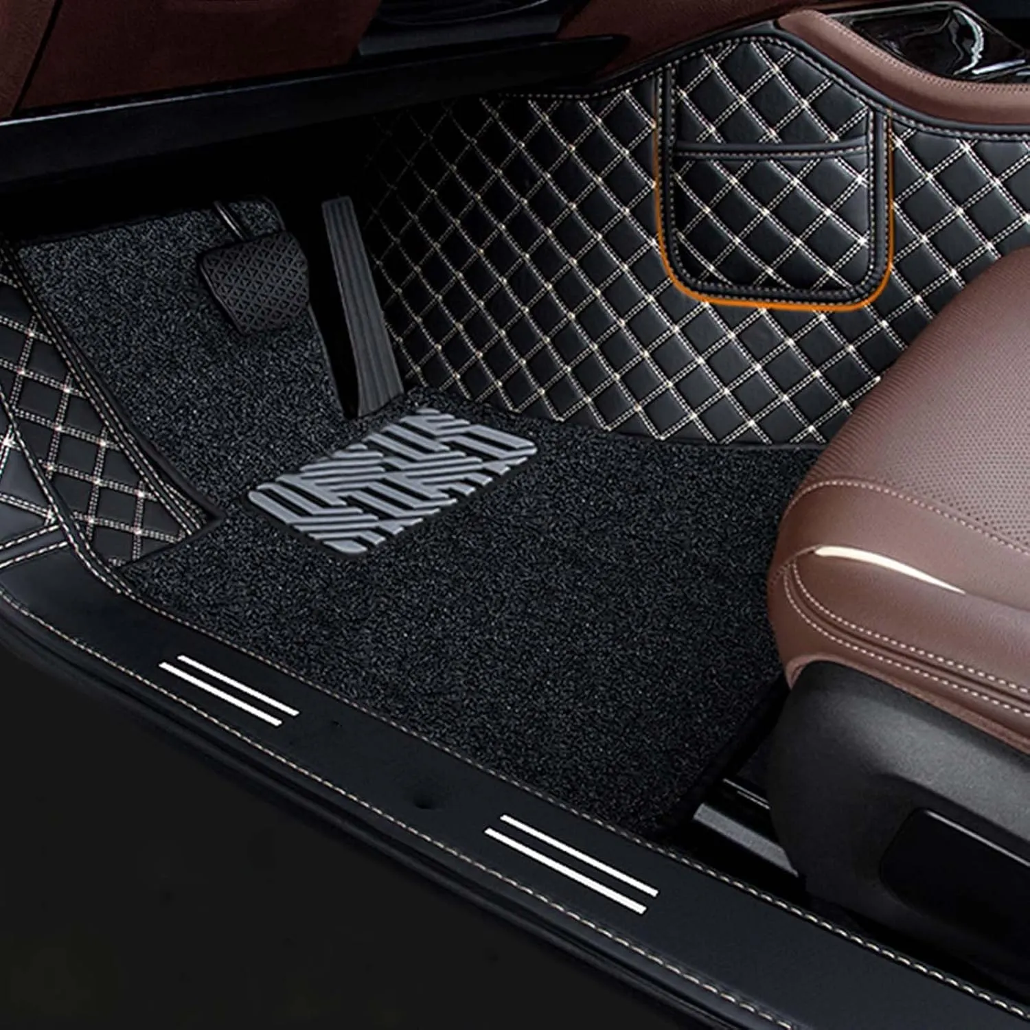 All-Weather Car Floor Mats for Renault Latitude 2010 2011 2012 2013 2014 2015, Double Layer Automotive Floor Mats Car Carpets Non-Slip Full Set with Driver Heel Pads,Black Loop
