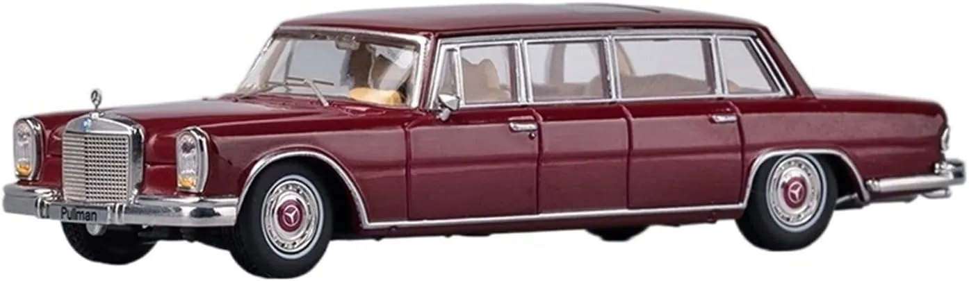 Alloy Resin Car Vehicle Model Fit for Mercedes-Benz Pullman Extended 1 64 Alloy Classic Car Model Collection Adult Toys Crafts Festive Deluxe Gift (Color : Red)