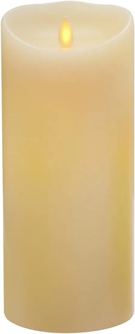AllWELL Flameless Candle Battery Operated Electric LED Candle with Remote and Timer,Vanilla Scented Real Wax Pillar Candle with Flickering Dancing Wick,4"x 9",Ivory