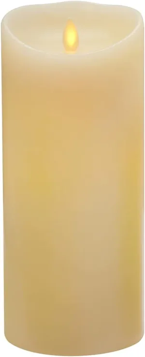 AllWELL Flameless Candle Battery Operated Electric LED Candle with Remote and Timer,Vanilla Scented Real Wax Pillar Candle with Flickering Dancing Wick,4"x 9",Ivory