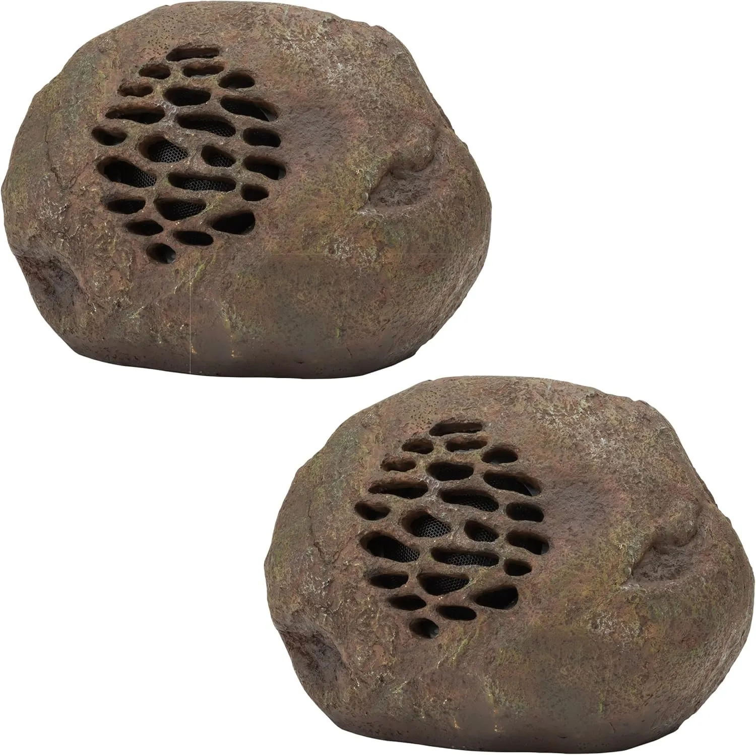 Alpine Corporation Weather-resistant Bluetooth Solar-Powered Outdoor Wireless Rock Speaker - Set of 2
