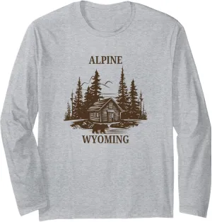 Alpine Wyoming Cabin Bear Long Sleeve T-Shirt