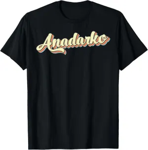 Anadarko TShirt Retro Art Baseball Font Vintage T-Shirt