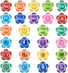 Animal Alphabet Bath Toys with Storage Bag,26pcs Double Sided Floating Spelling Sensory Bath Letters Waterproof Mold Free for Kids Toddlers 1-3,Silicone Educational Learning Bathtub Toys