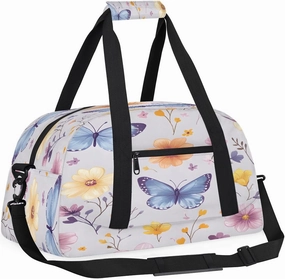 Animal Butterfly Kids Overnighter Duffel Bags for Boys, Carry-On Size Sports Gym Bag with Front Zipper Pocket for School Practice or Overnight Travel Weekender Sleepover Tote Bag
