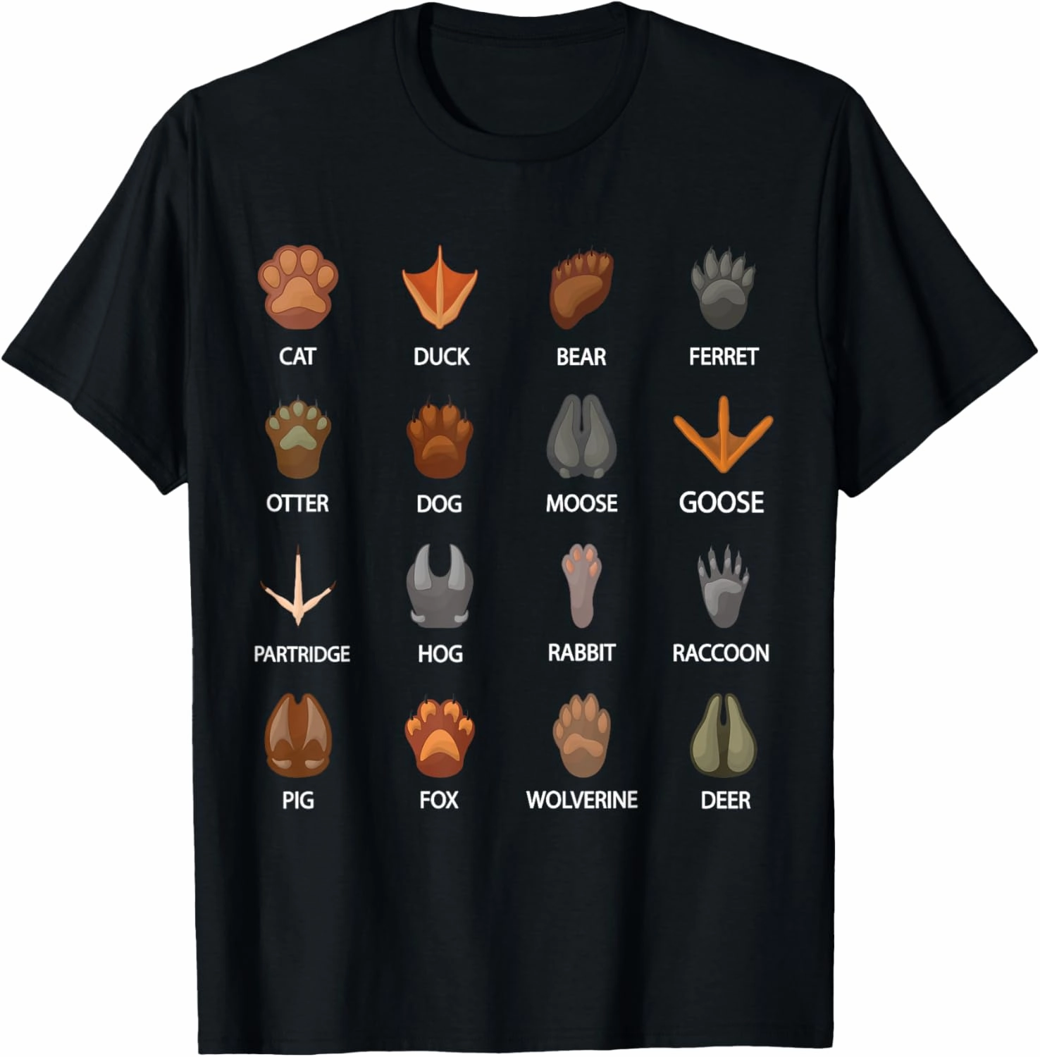 Animal Tracks Footprints Paws Nature Explorer Teacher Kids T-Shirt