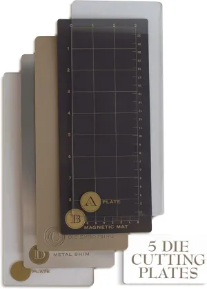 Anna Griffin Scrapbooking Die-Cutting & Embossing Plates System with Powerful Magnetic Sheet, Die Cutting Machine Accessories for Slim Line Card Making - Empress Full Plates Set, Extra Long 10 x 4.25