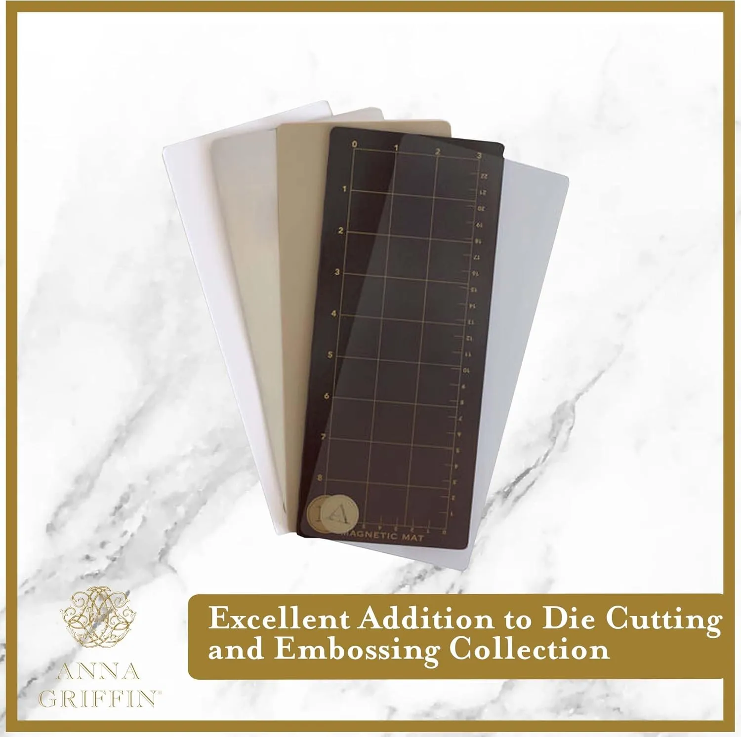 Anna Griffin Scrapbooking Die-Cutting & Embossing Plates System with Powerful Magnetic Sheet, Die Cutting Machine Accessories for Slim Line Card Making - Empress Full Plates Set, Extra Long 10 x 4.25